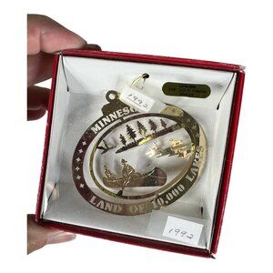 24K Gold Brass Minnesota Christmas Ornament‎